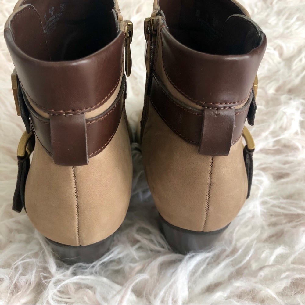 Franco Sarto Tan/Brown Suede Bootie, Sz 8 - Picture 4 of 6